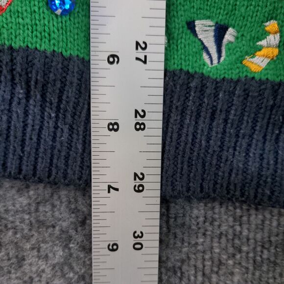 Jolly Sweaters Ugly Christmas Sweater Unicorn Santa Mens SZ XL Green Embroidered - Picture 5 of 13